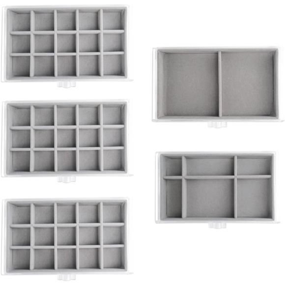 Jewelry Box with 5 Drawers, Clear Earring Storage Organizer Display Case - Picture 3 of 6